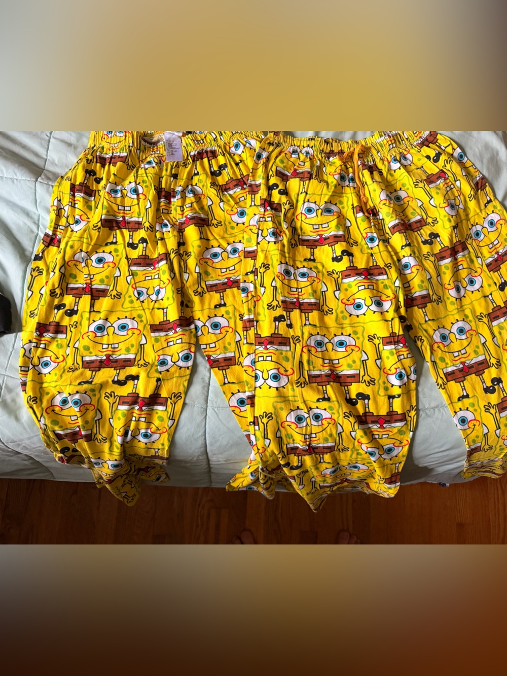 Vintage Y2K SpongeBob SquarePants Cartoon Lounge PJ Bottoms Kids Medium Set of 2